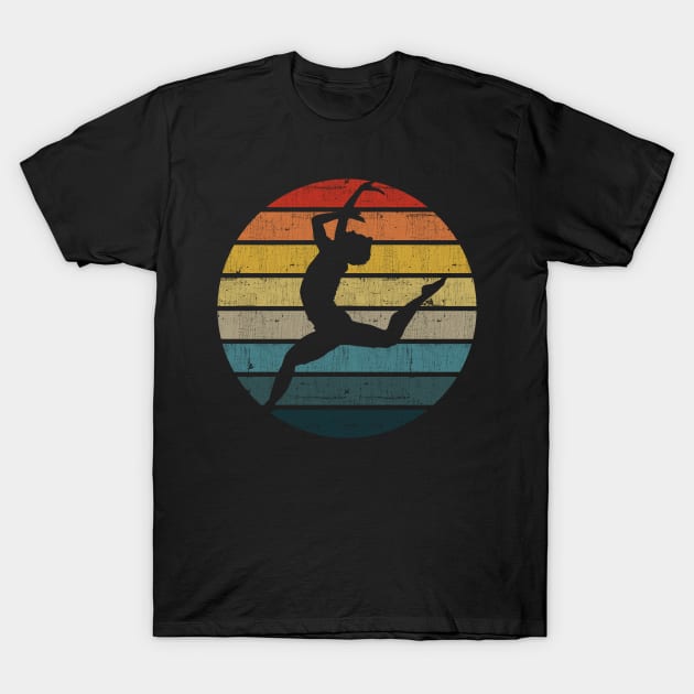 Dancer Silhouette On A Distressed Retro Sunset product T-Shirt by theodoros20